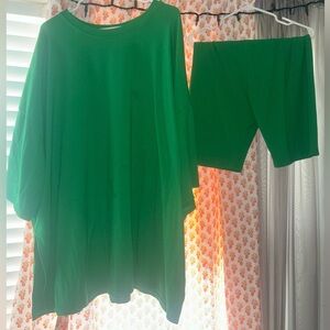 Malone Ribbed Biker Set in Four Leaf Clover